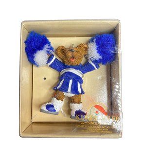Vintage Kurt Adler Holly Bearies CHEERLEADER Bear Ornament New Old Stock NIB